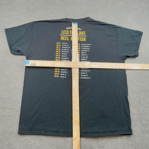 Less Than Jake Band Shirt Mens XL Black Winter Tour 2015 Reel Big Fish Gildan - Picture 5 of 8